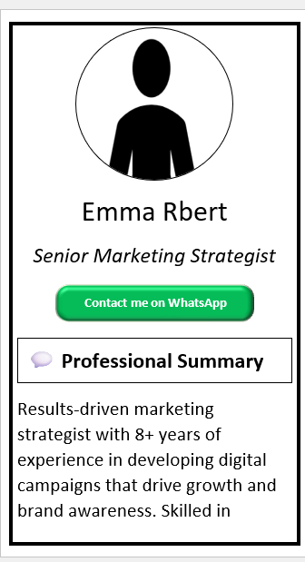 Simple White With Thick Margin Line CV Template (Mobile + Desktop Versions)